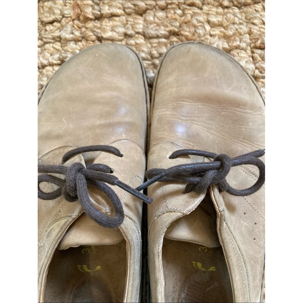 Birkenstock Womens Tan Leather Footprint Oxfords Size 38 Wide Toe Lace Up Shoes - Picture 12 of 12